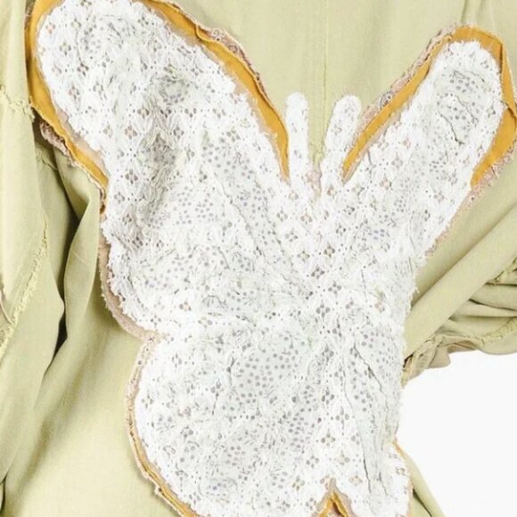 BLUE VELVET BUTTERLFY APPLIQUE SHACKET NWT - Picture 5 of 11